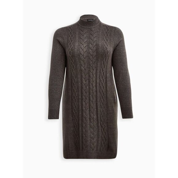 Women's Torrid Mock Neck Mini Dress | Color: Oxford | Size 18-20 - Picture 3 of 14